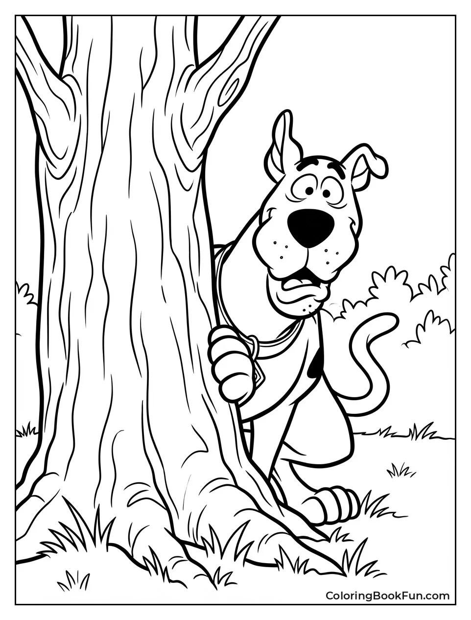 Scooby Peeks from Big Tree