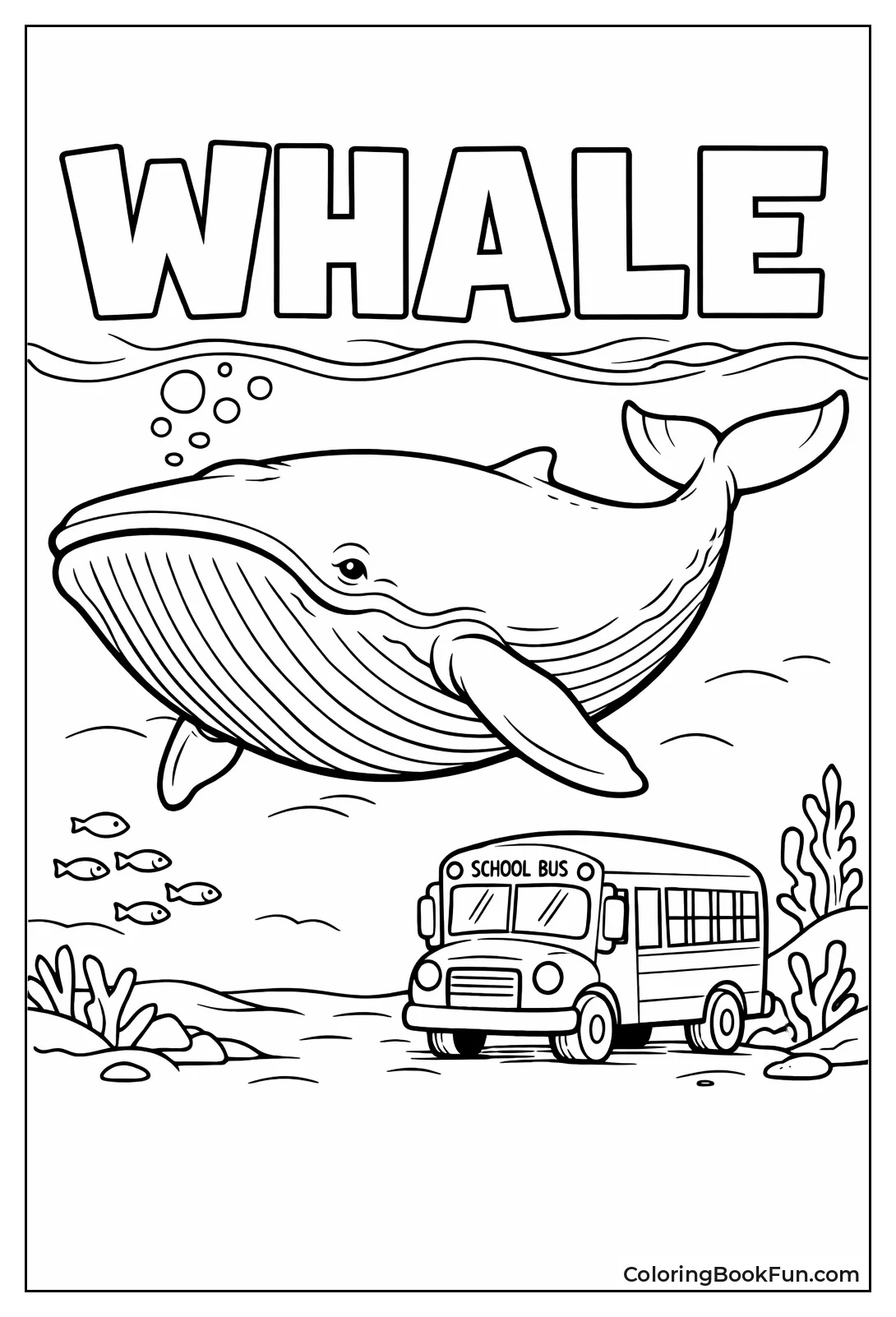 Blue Whale Next to Bus