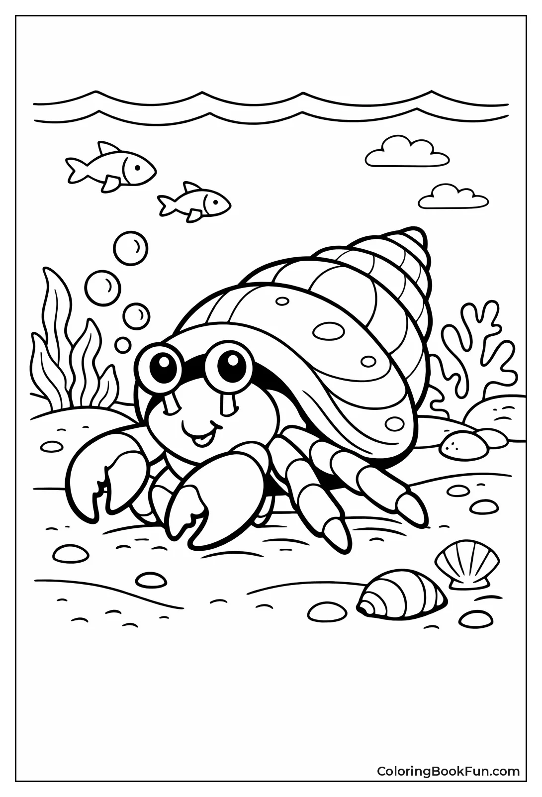 Hermit Crab Scuttling Sand