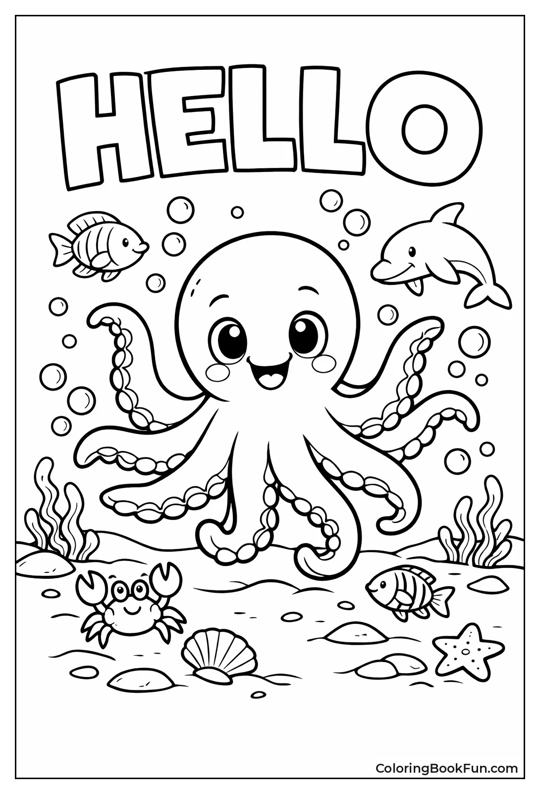 Cute Octopus Waving Tentacles