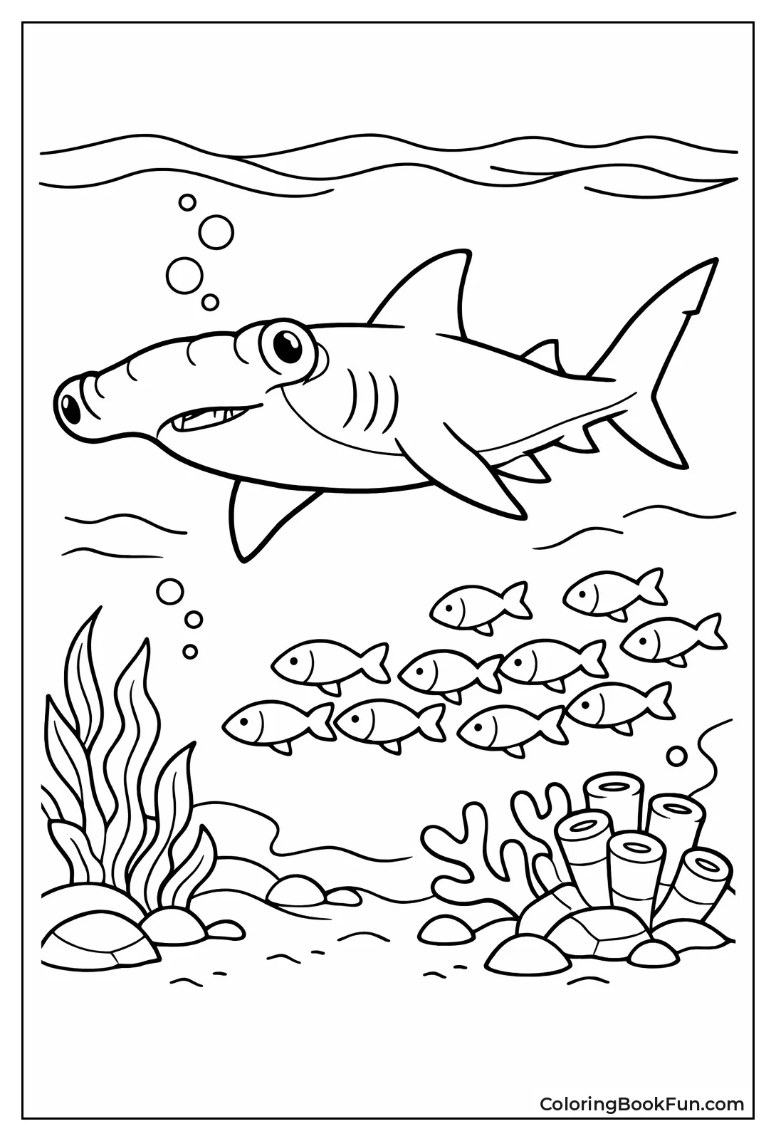 Hammerhead Shark with Fish