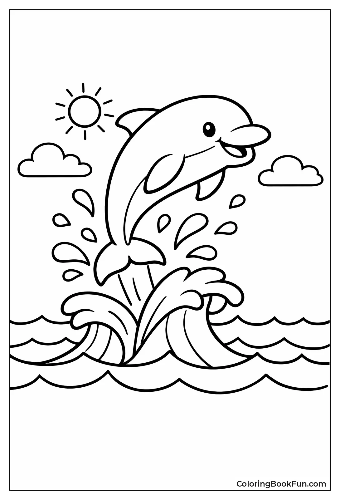 Dolphin Jumping over Waves