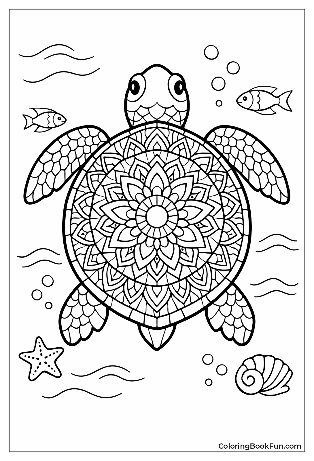 Mandala Sea Turtle Shell