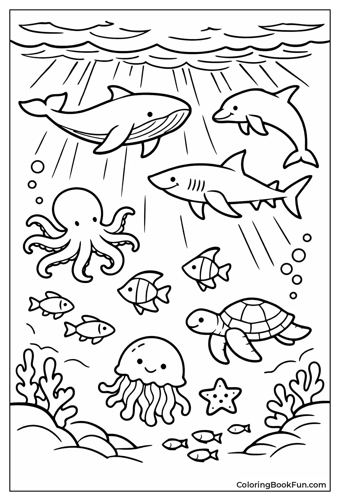 Sea Creature Silhouettes Shining