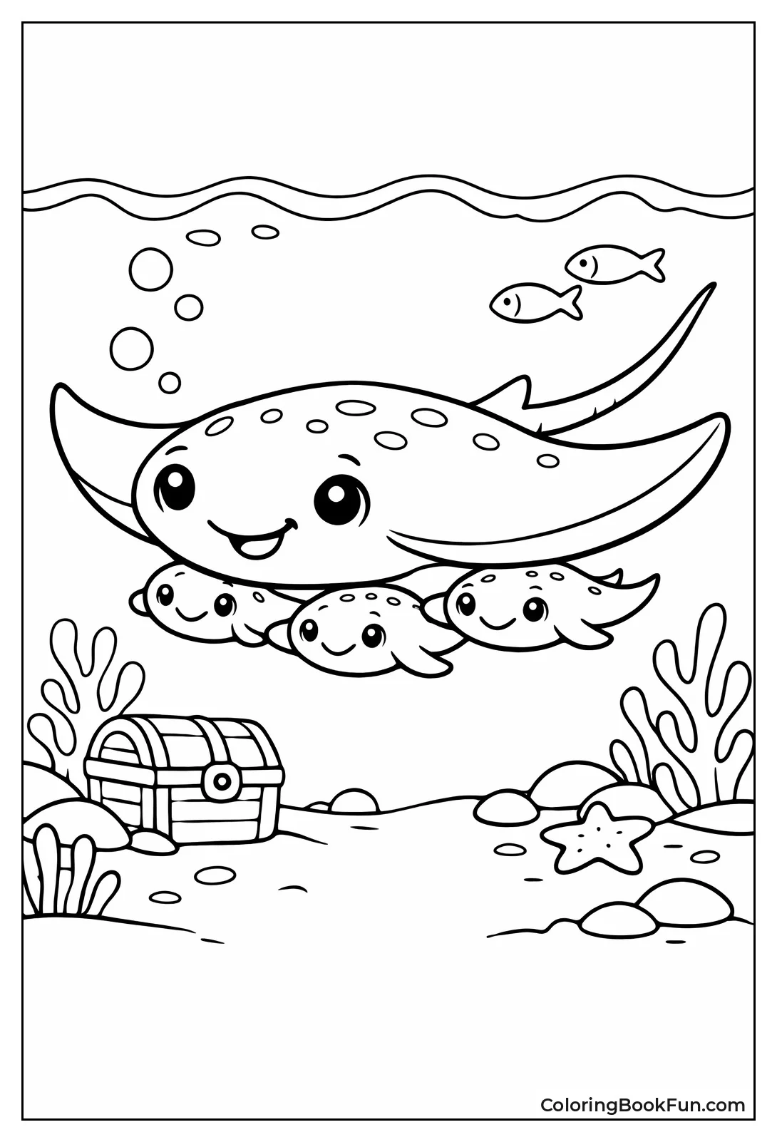 Stingray Mom with Pups