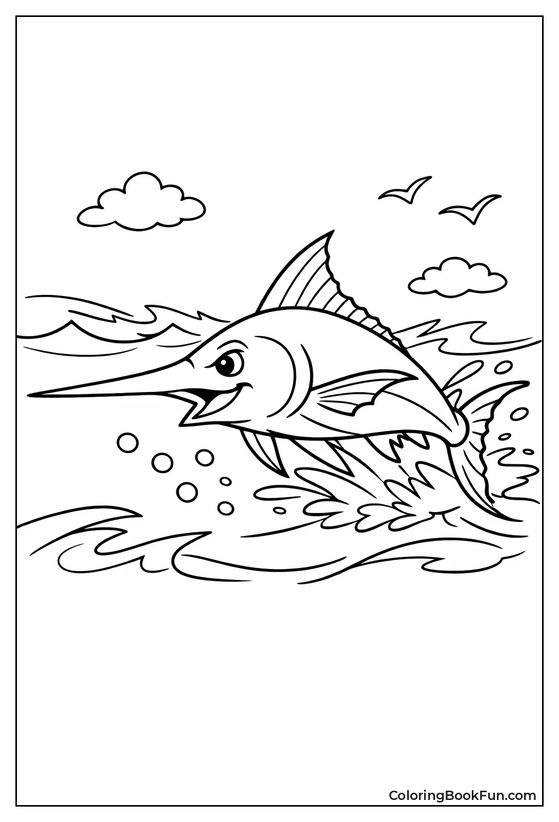 Swordfish Speeding through Water