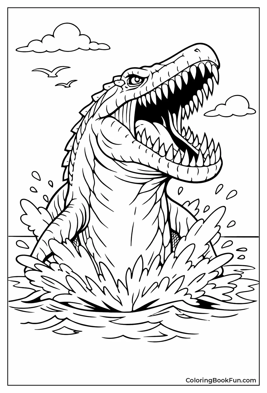 Mosasaurus Rises from Depths