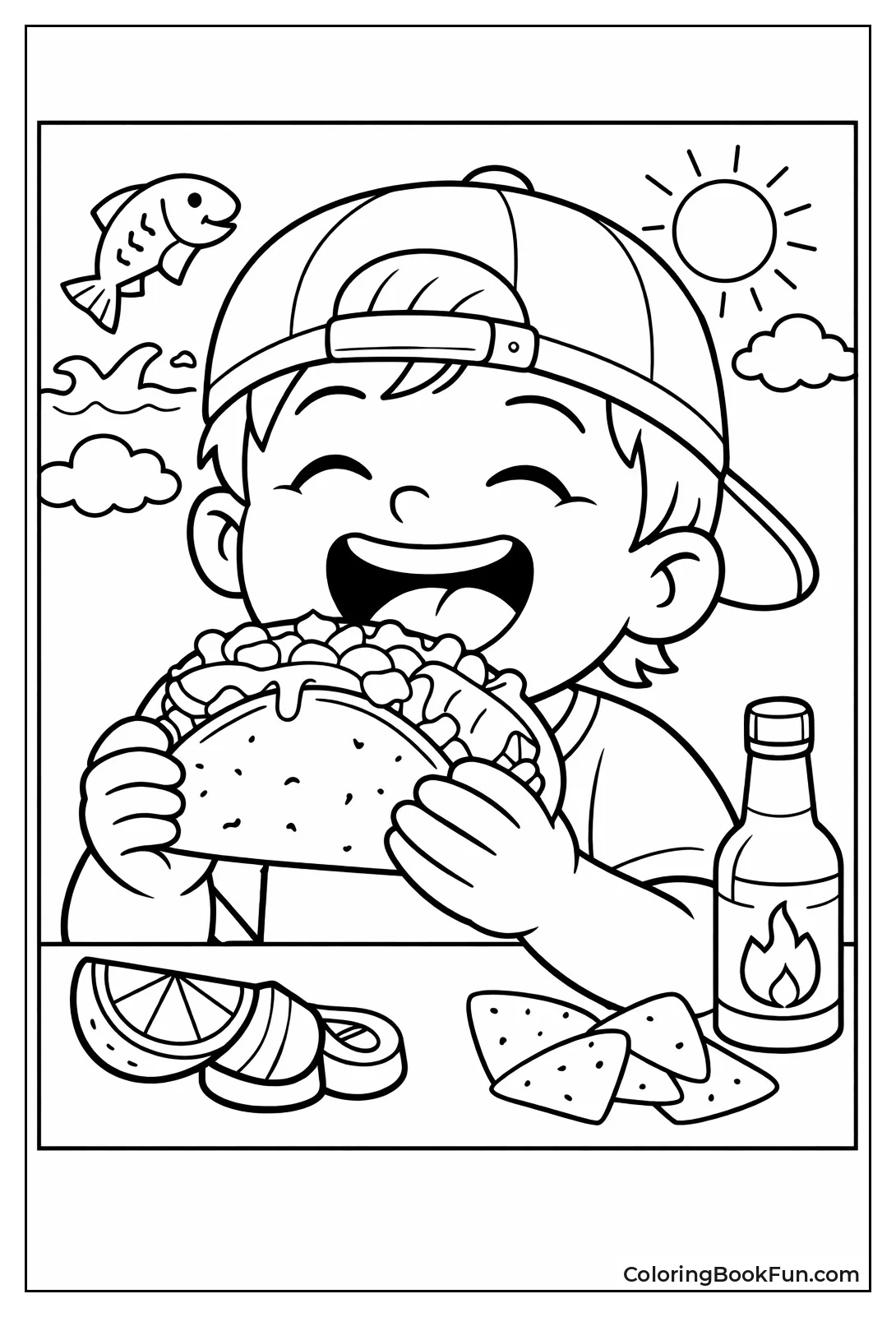 Child Bites Fish Taco