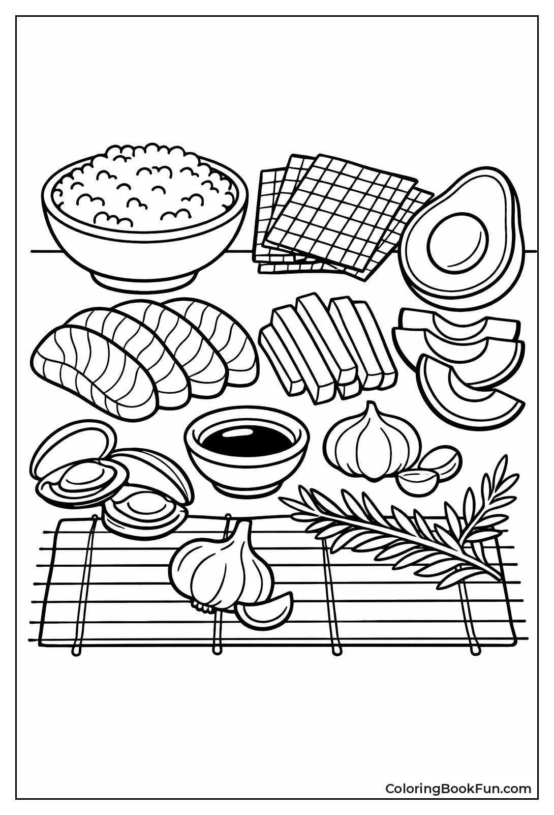 Sushi Ingredients on Table