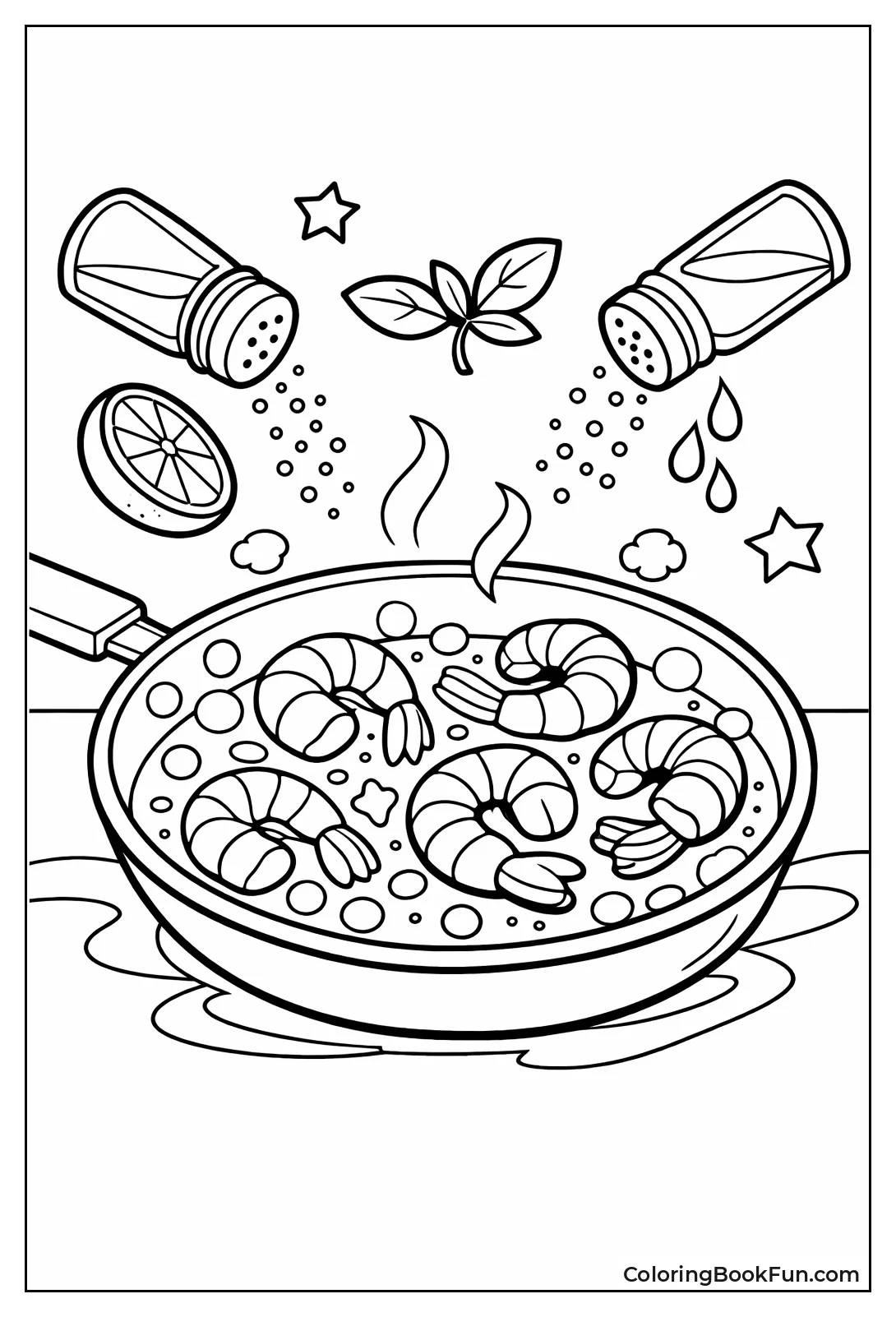 Shrimp Sizzling in Pan