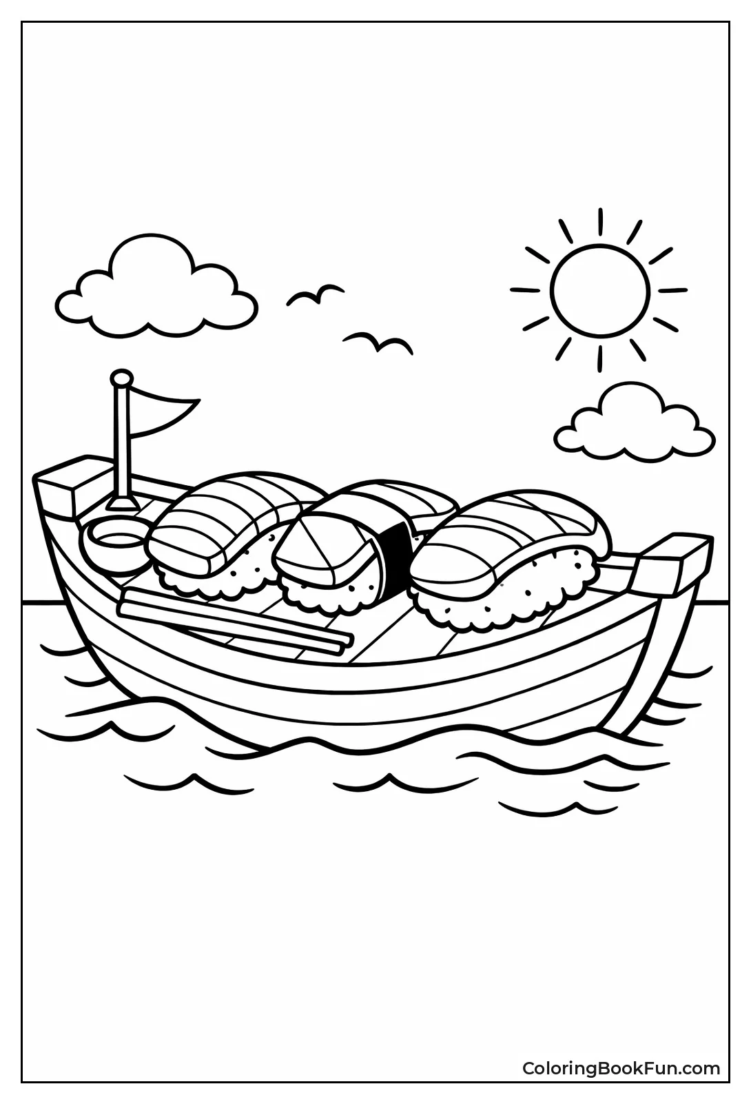 Nigiri Sushi on Boat