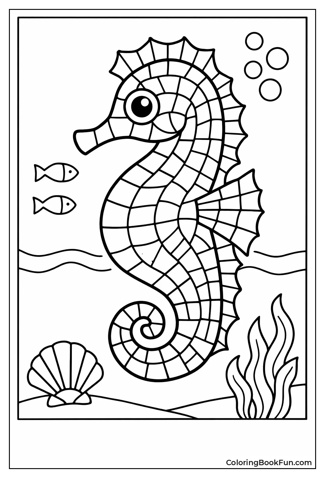 Seahorse Silhouette Mosaic