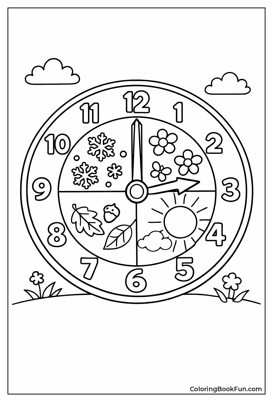 Seasons Decorate Clock Face