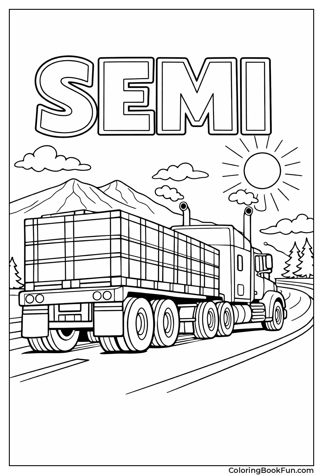 Semi Truck Hauls Cargo