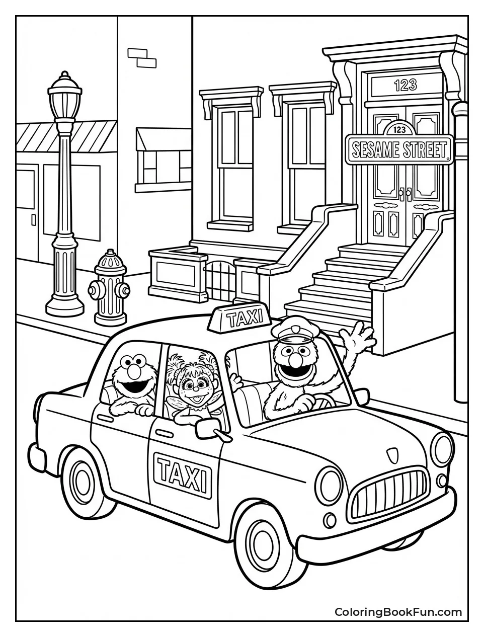 Grover Drives Yellow Taxi