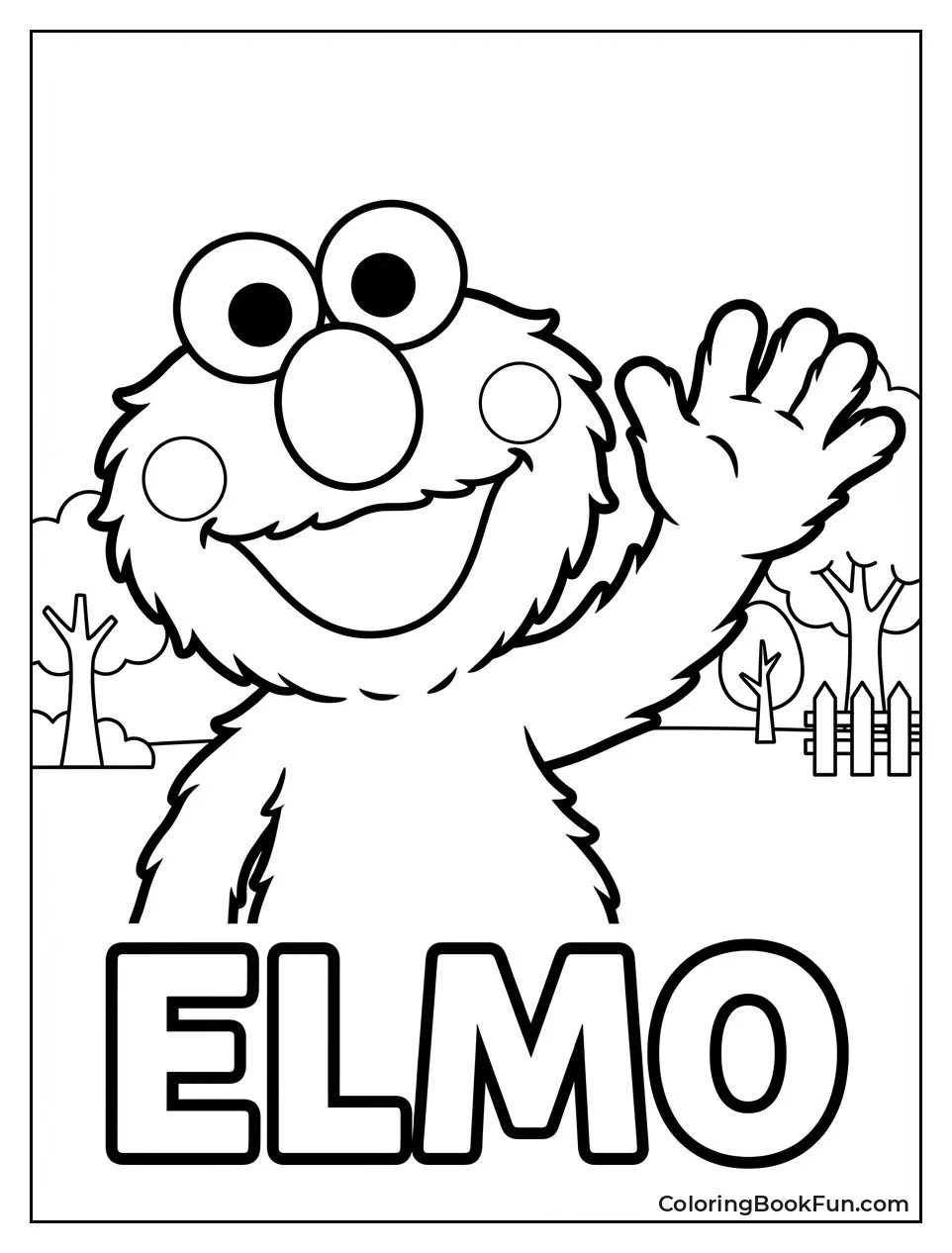 Elmo Smiles and Waves