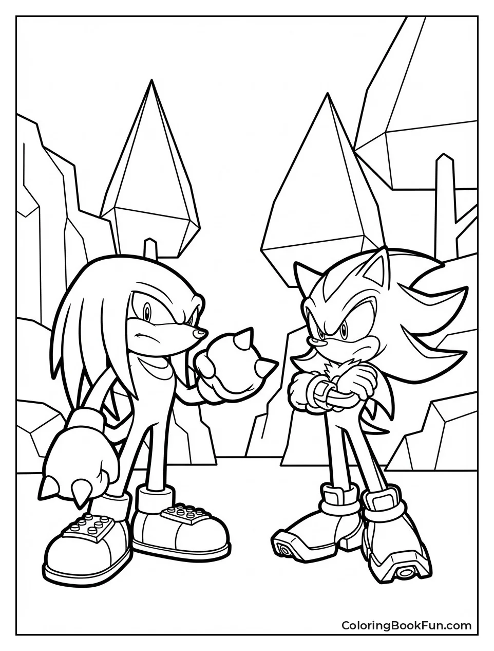 Knuckles Poses with Shadow