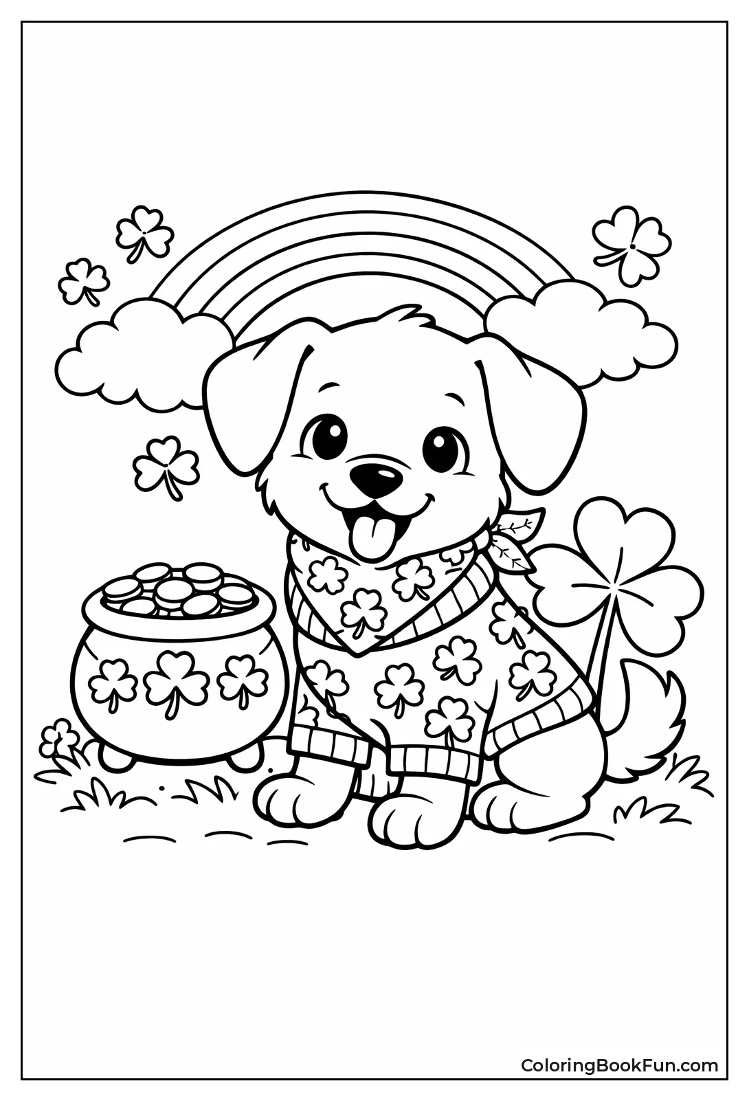 Puppy Wearing Shamrock Sweater