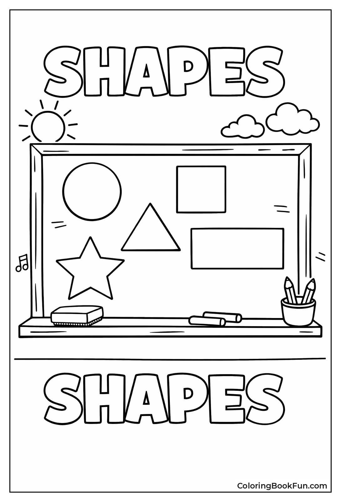 Shapes on Chalkboard