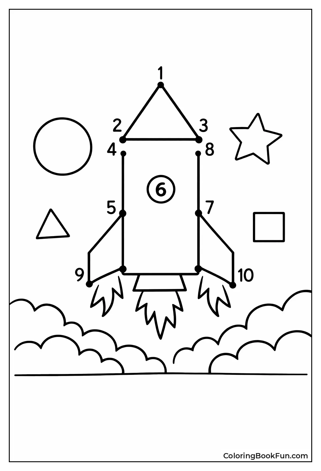 Dots Form Rocket Ship