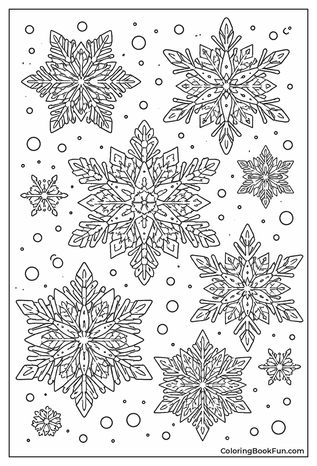 Symmetrical Winter Snowflakes