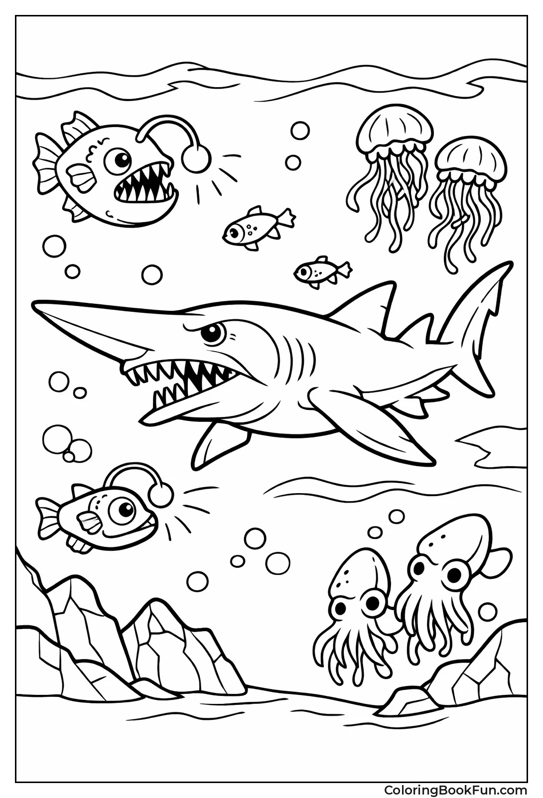 Goblin Shark in Deep Sea