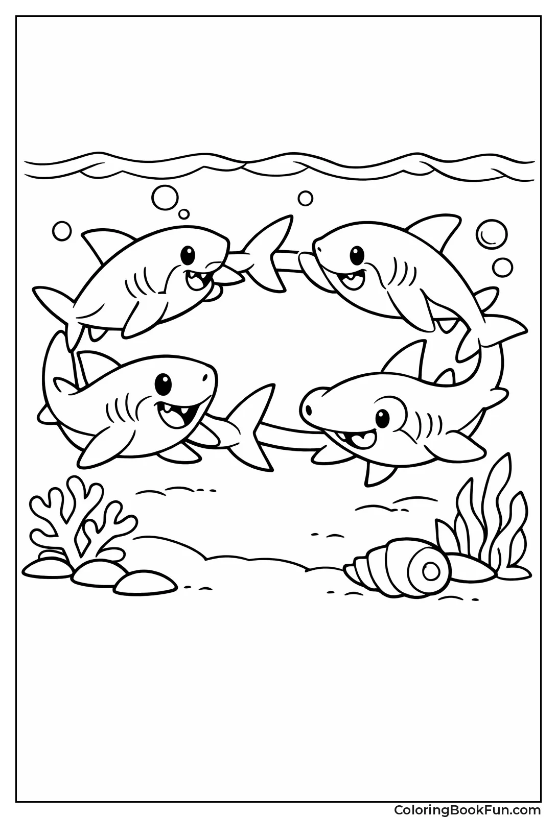 Baby Sharks Playing Chase