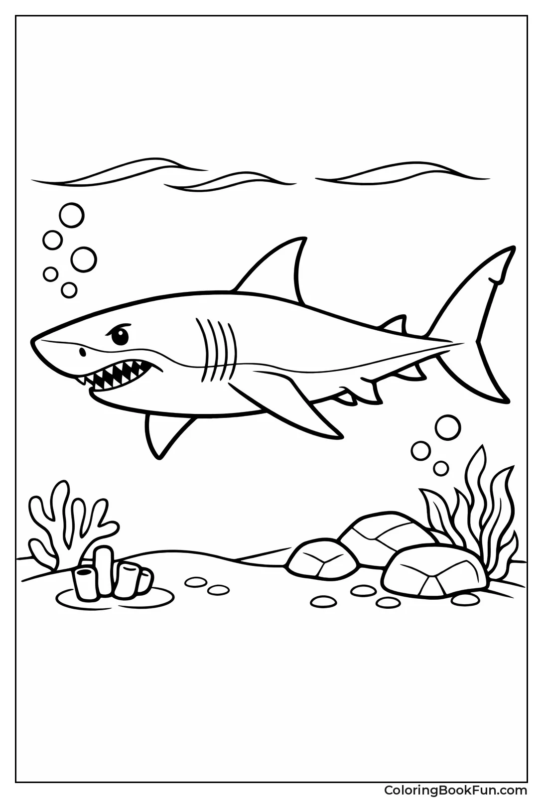 Great White Shark Swimming Fast