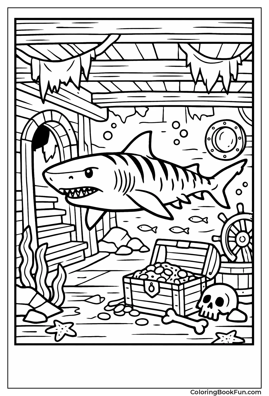 Tiger Shark near Shipwreck