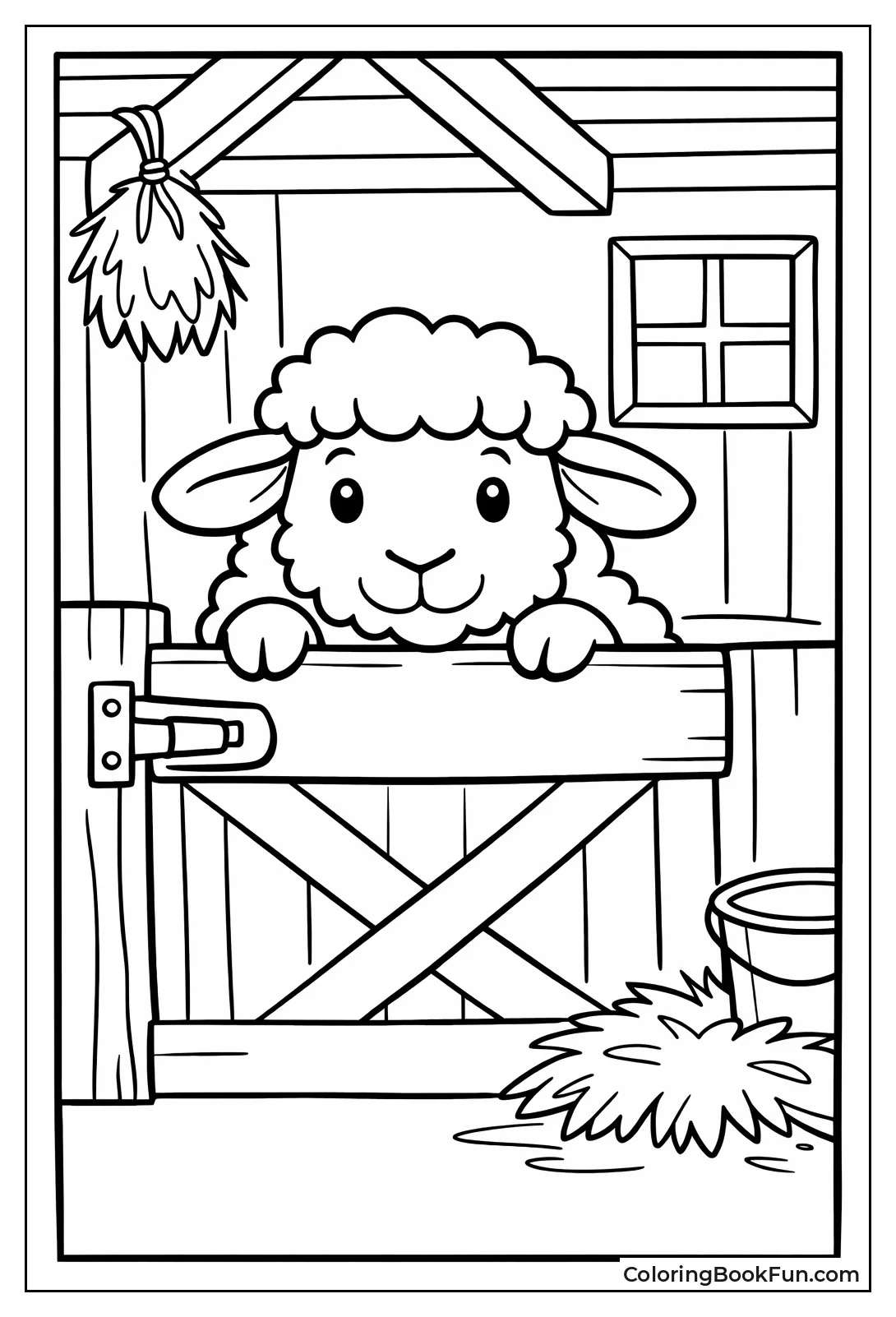 Sheep Peeking over Door