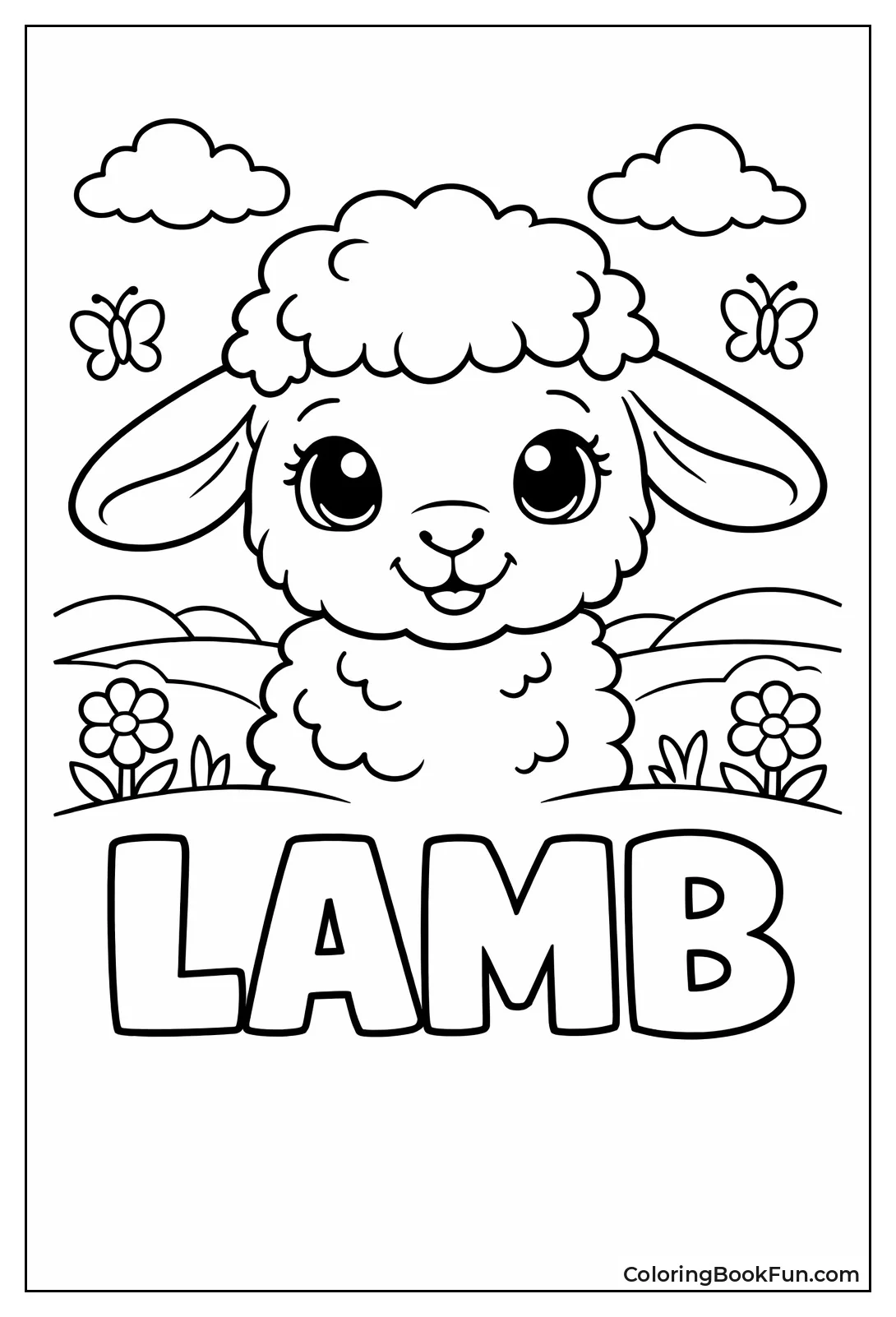 Cute Lamb with Big Eyes
