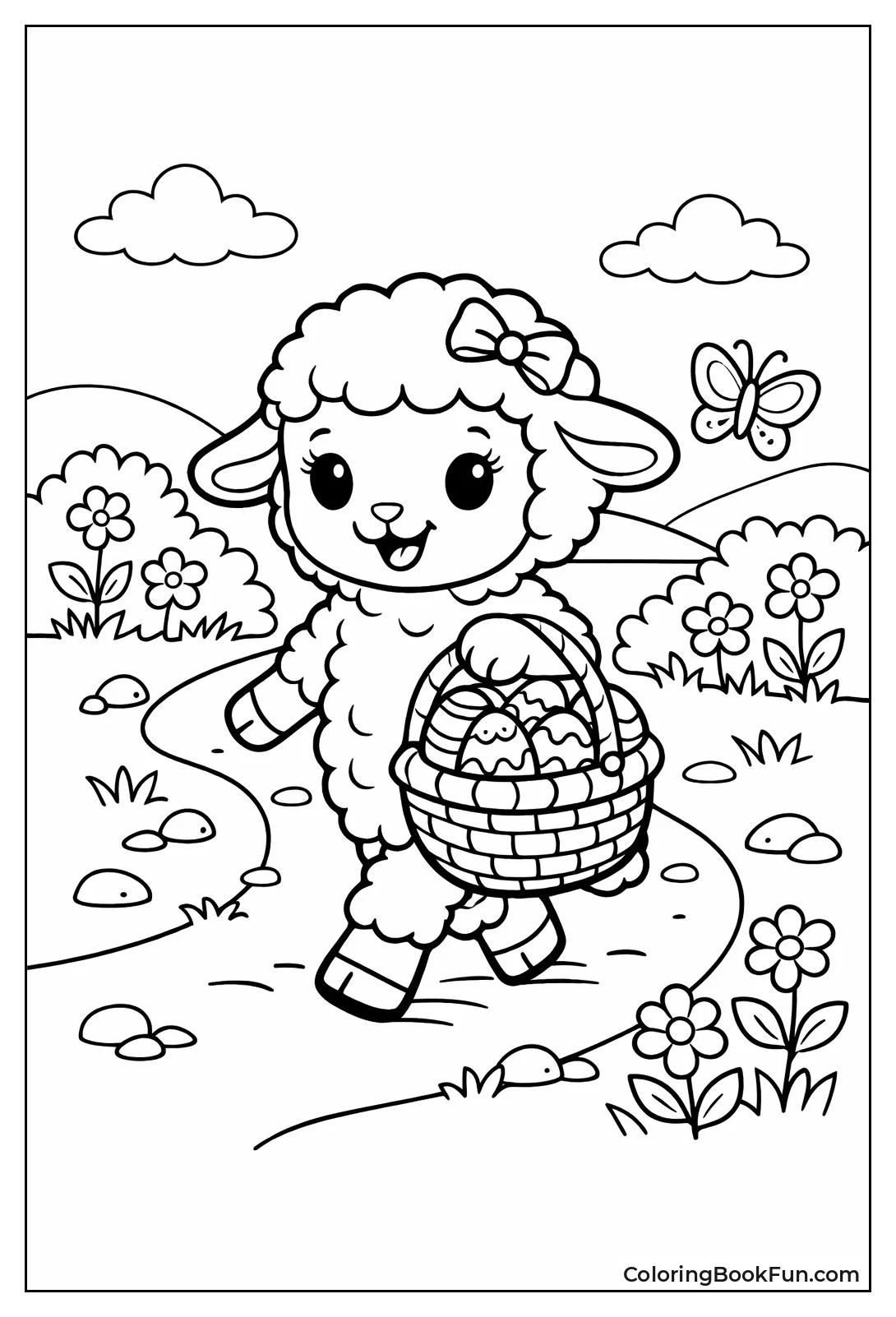 Lamb Carrying Easter Basket