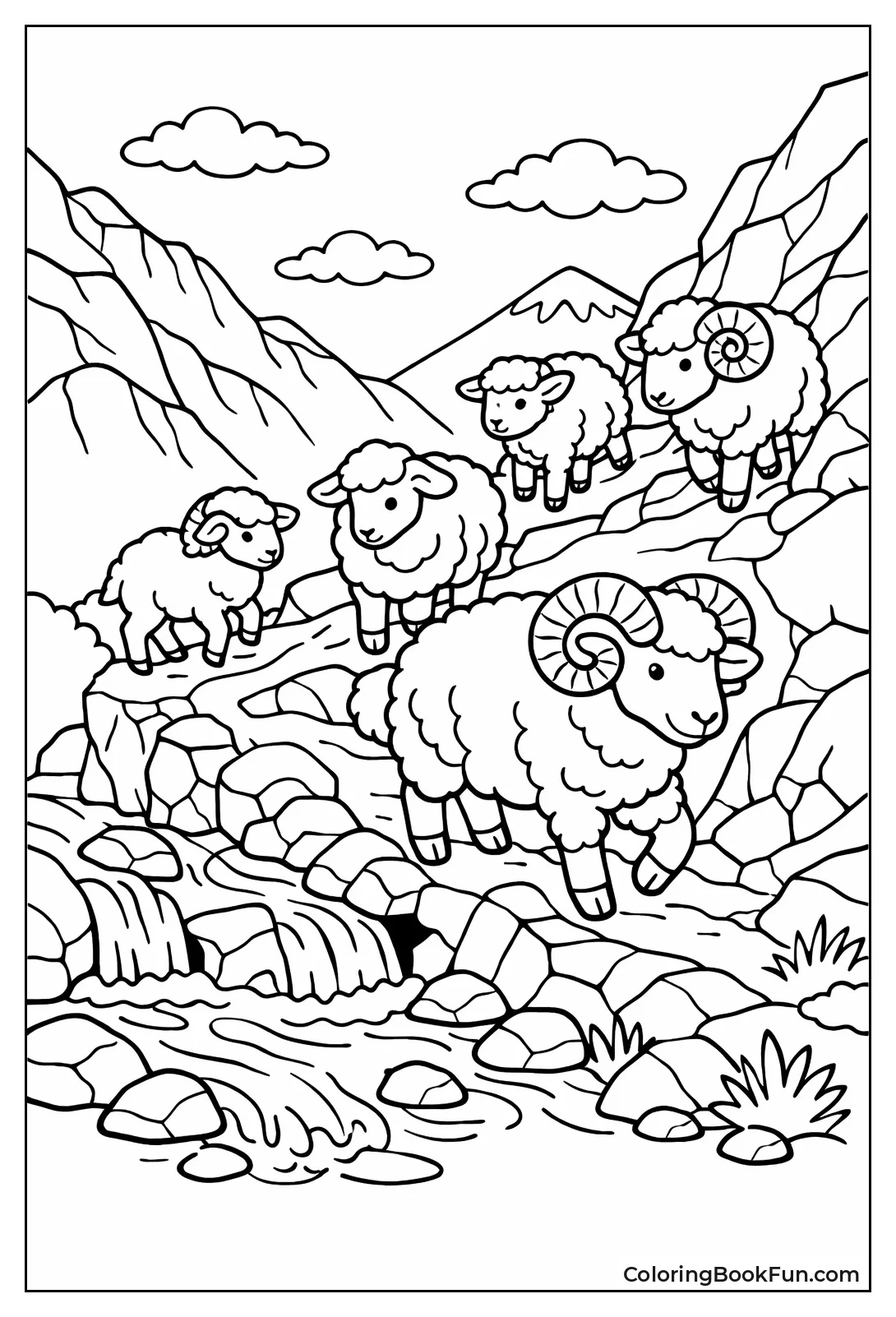Sheep on Mountain Path