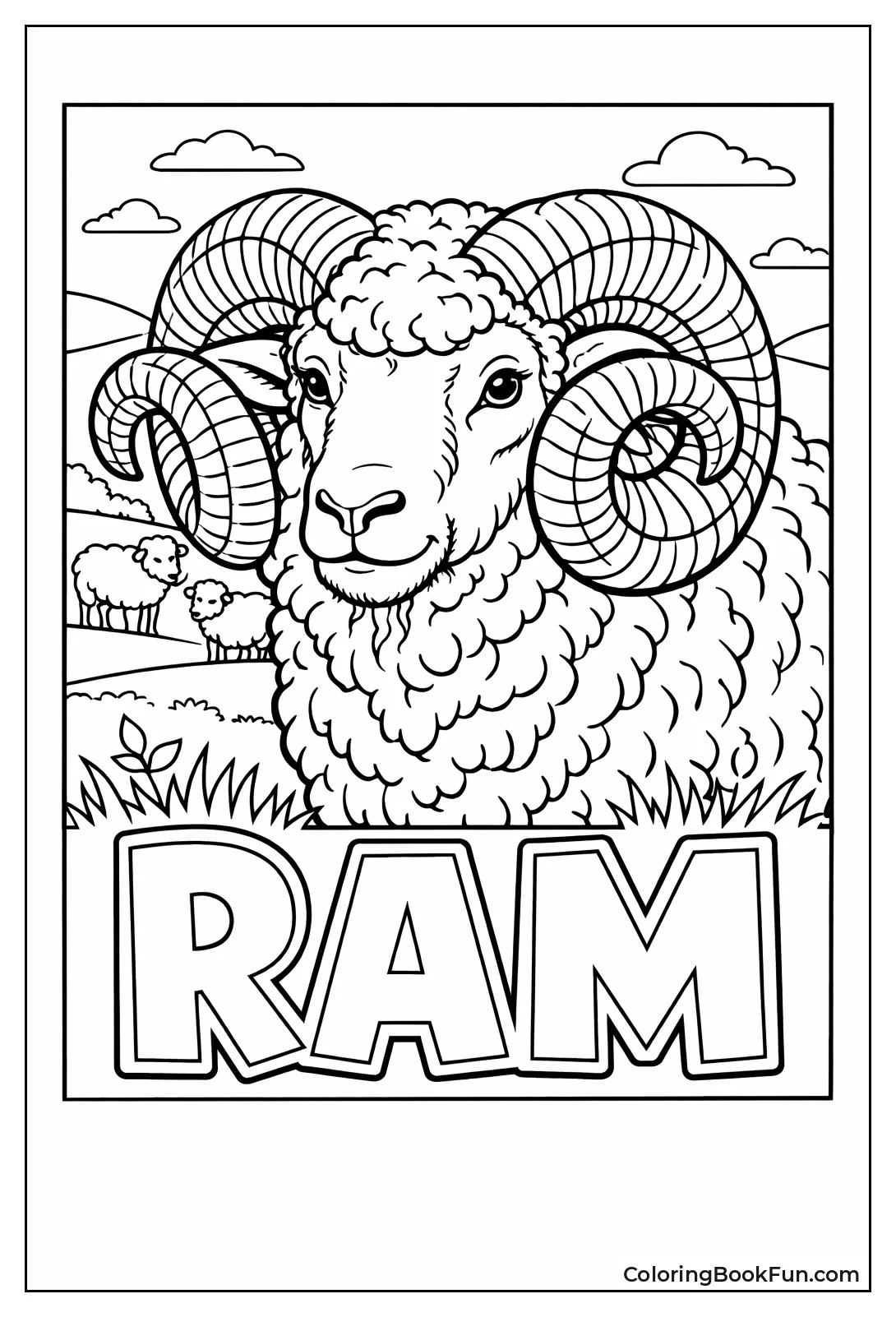 Proud Ram with Horns