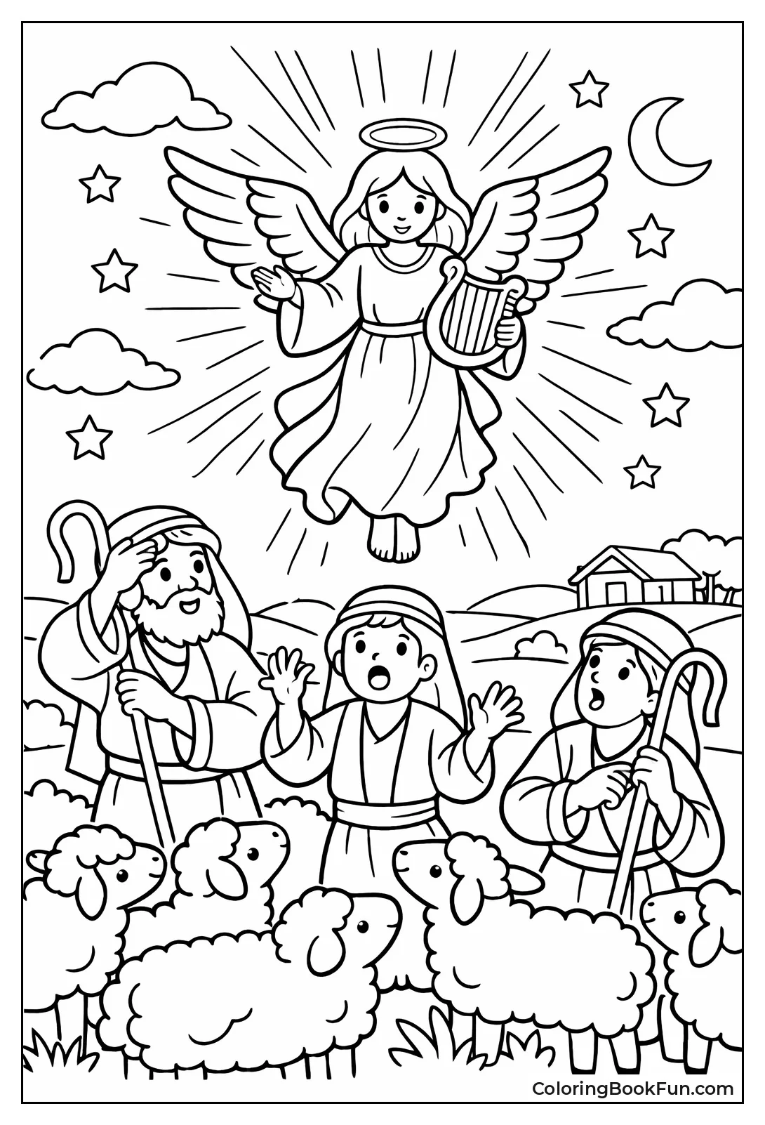 Angel over Shepherds and Sheep