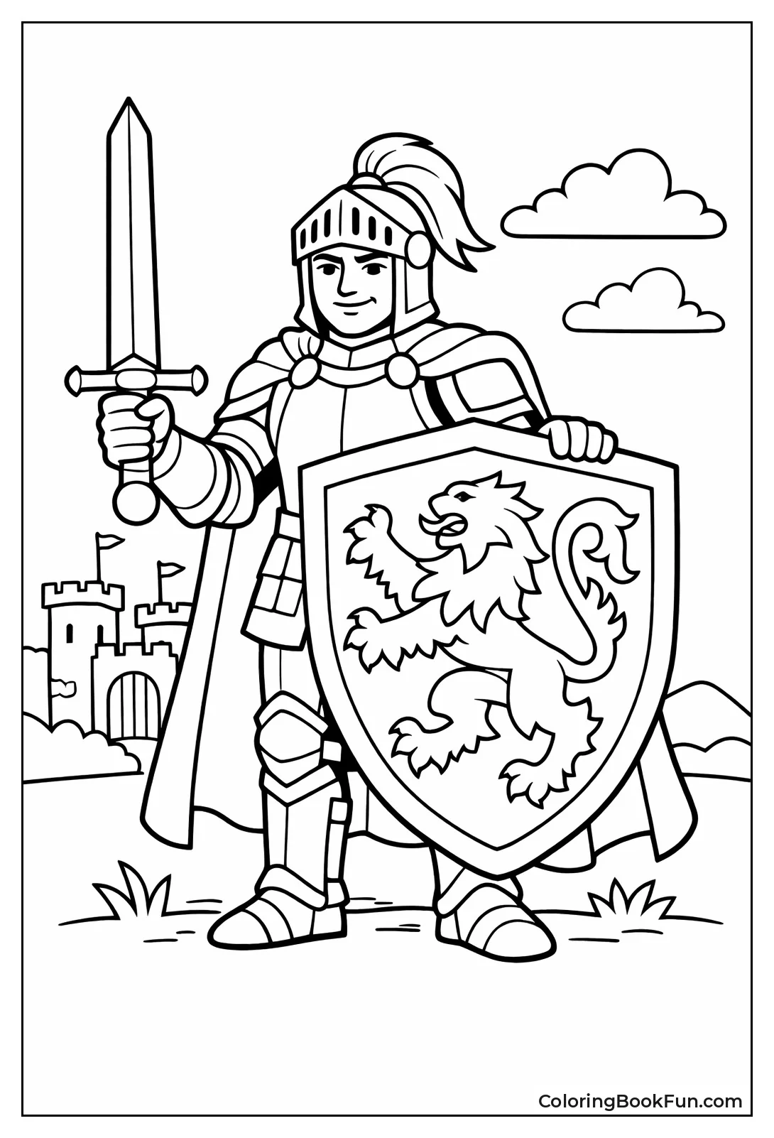 Knight Shows Lion Shield