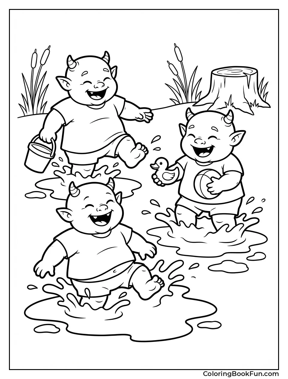 Babies Splash in Mud