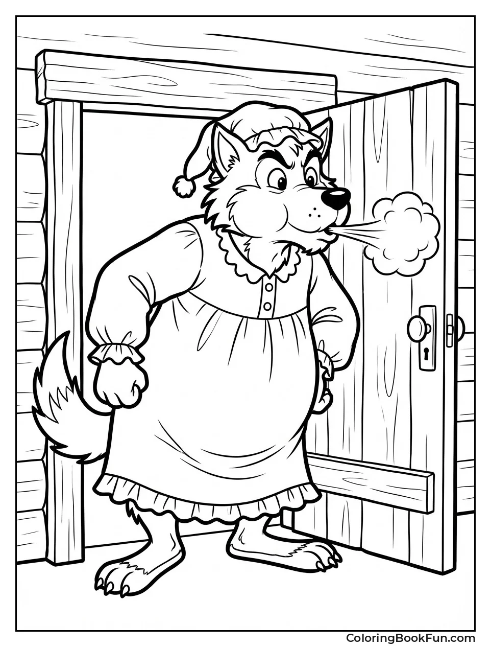 Wolf Huffs in Pajamas