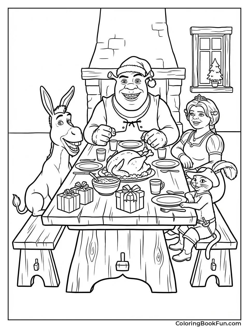 Friends at Christmas Feast