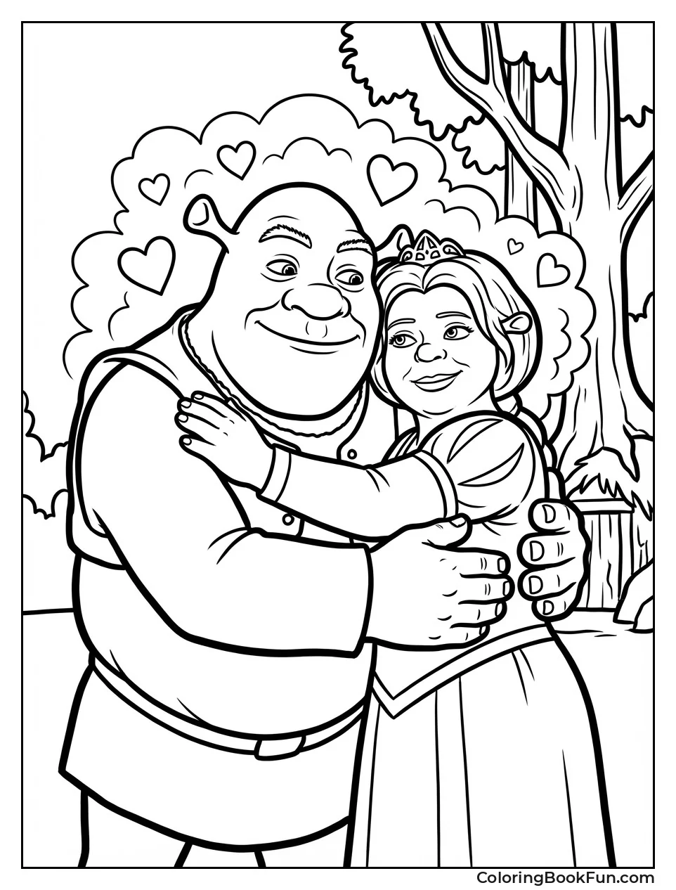 Shrek Hugs Fiona Tight