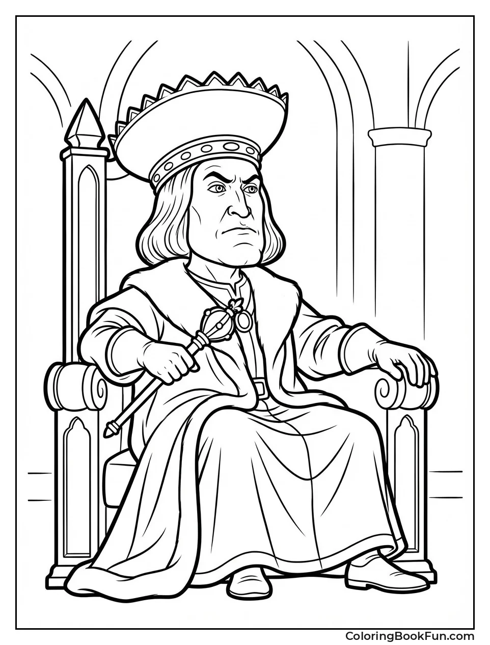 Farquaad Sits on Throne
