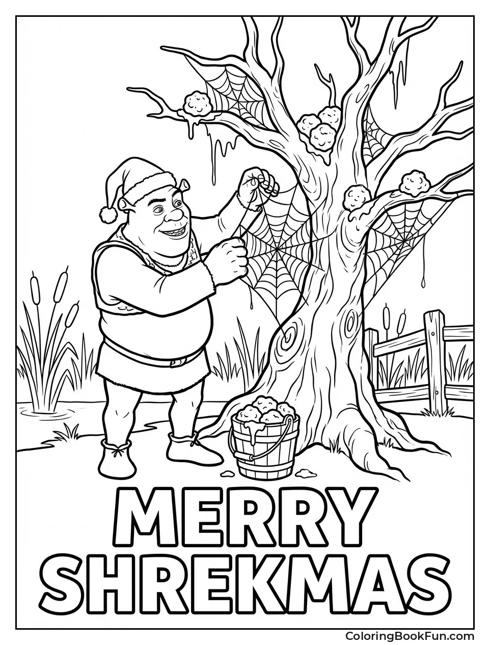 Shrek Decorates Swamp Tree