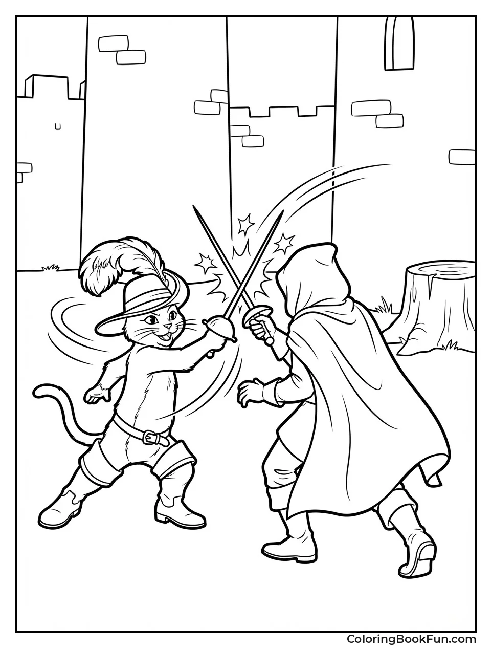 Puss Duels with Sword