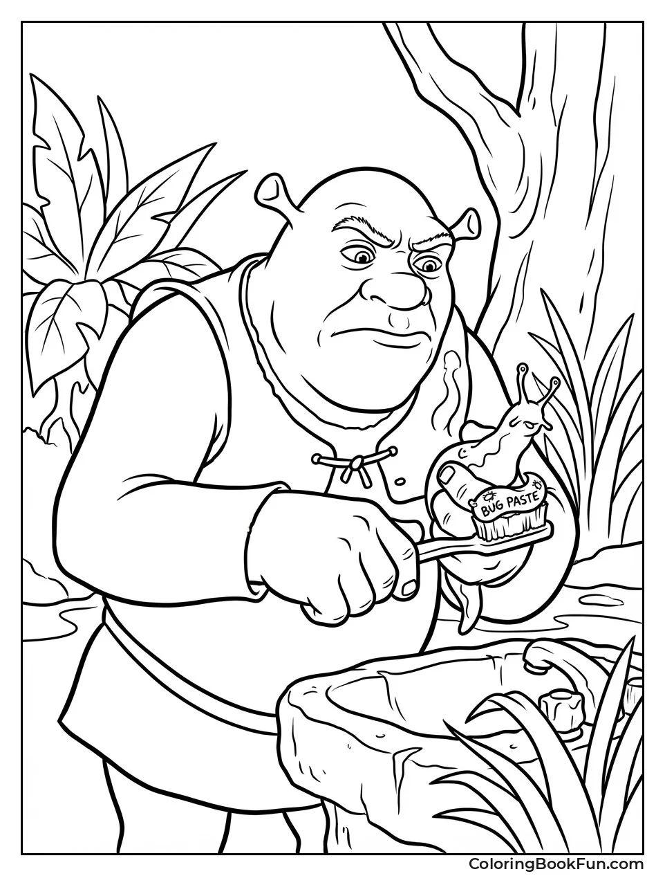 Shrek Brushes Bug Teeth