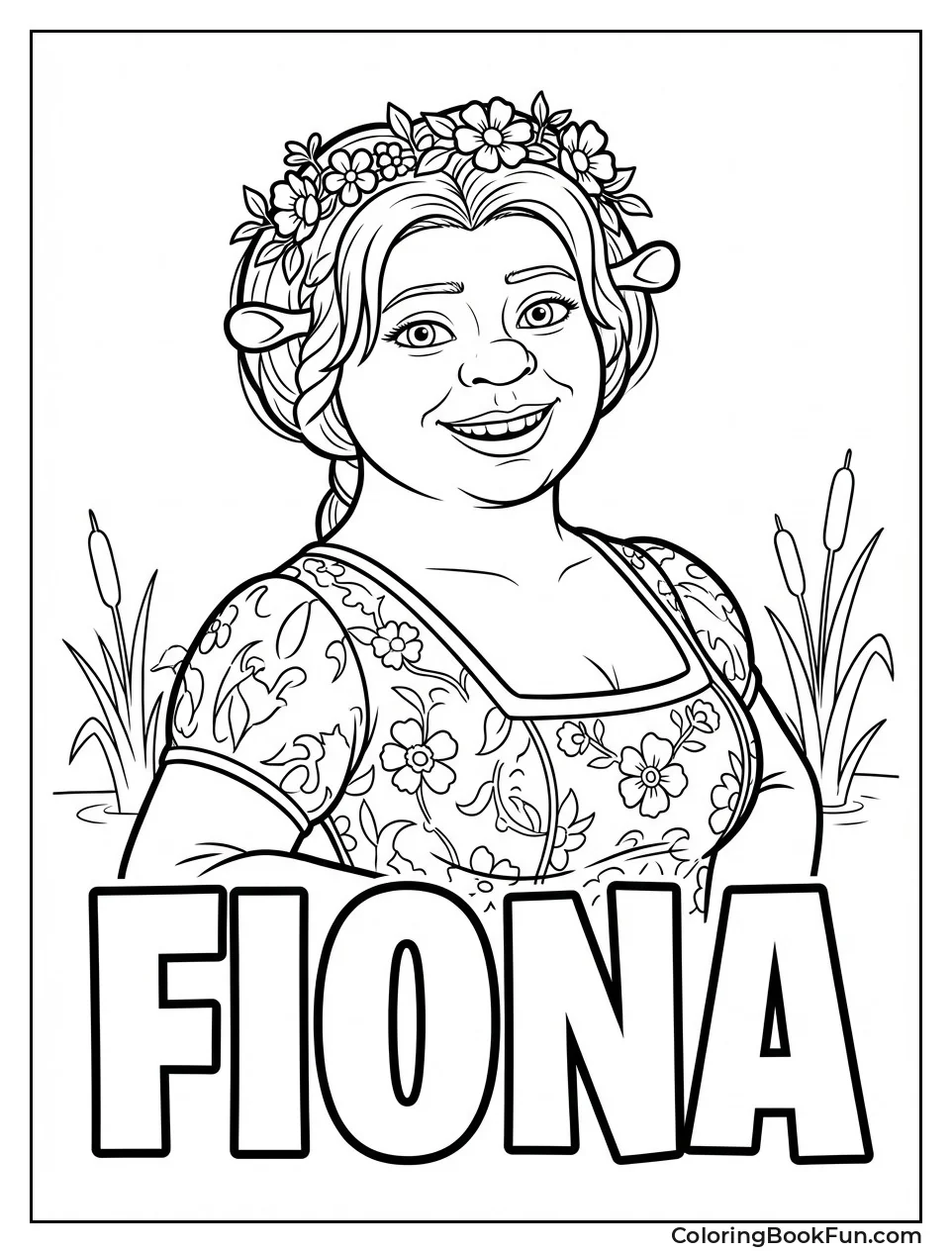 Smiling Ogre Fiona with Flowers