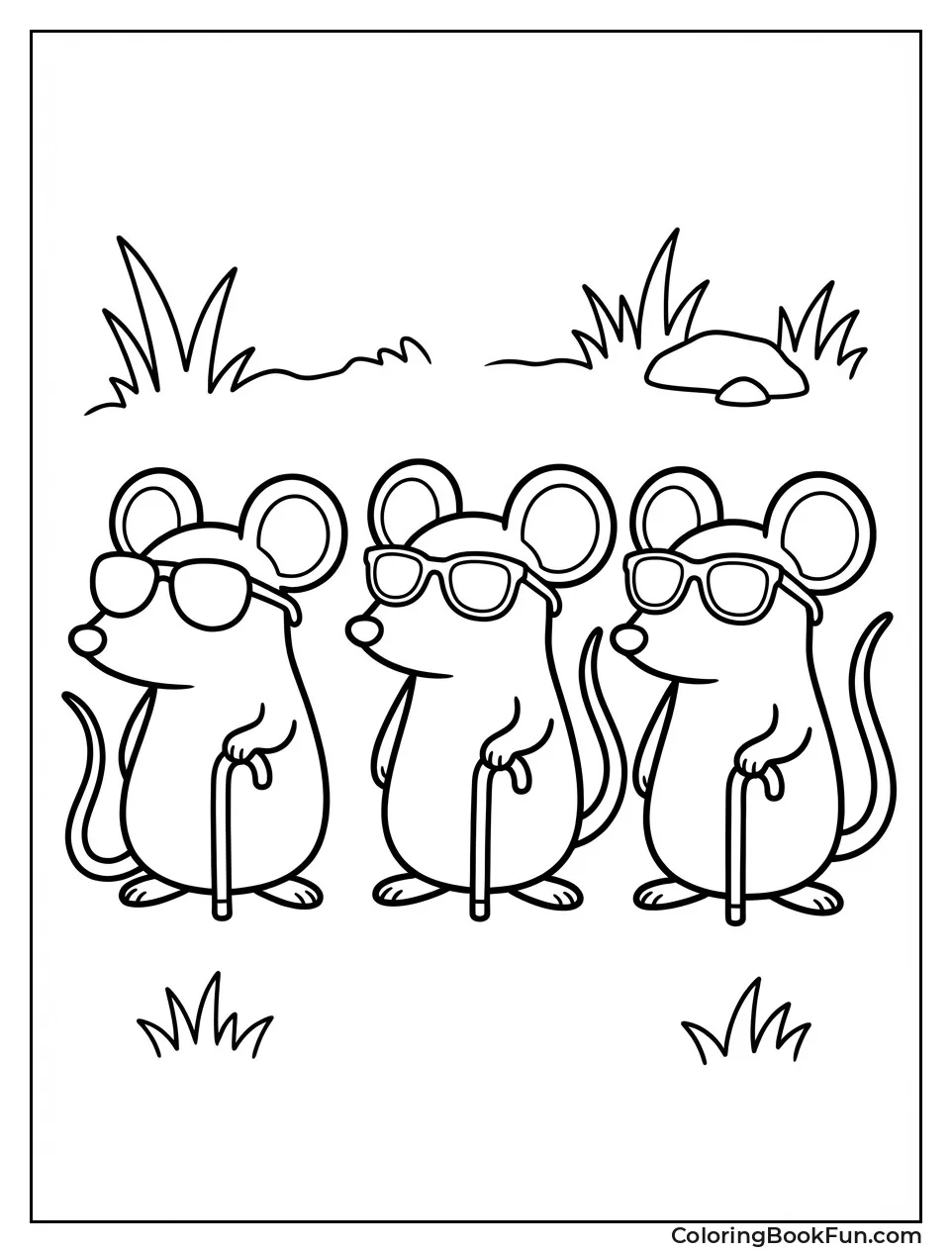 Blind Mice Hold Canes