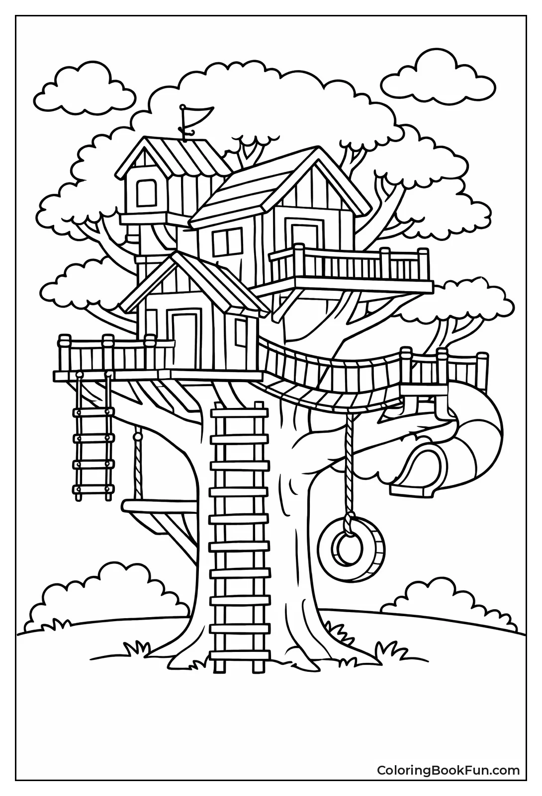 Side View Multi-Level Treehouse