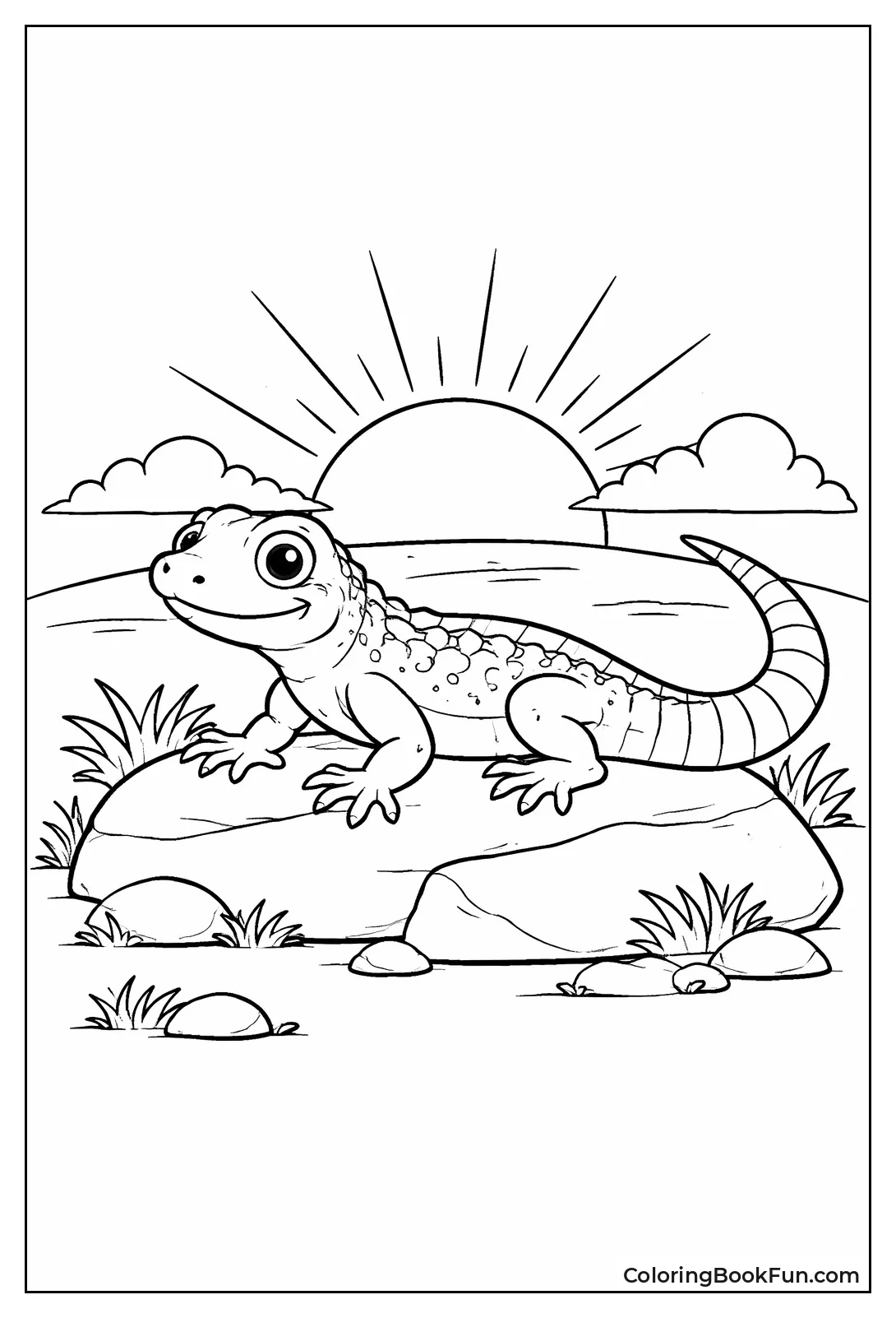 Lizard Silhouette at Sunset