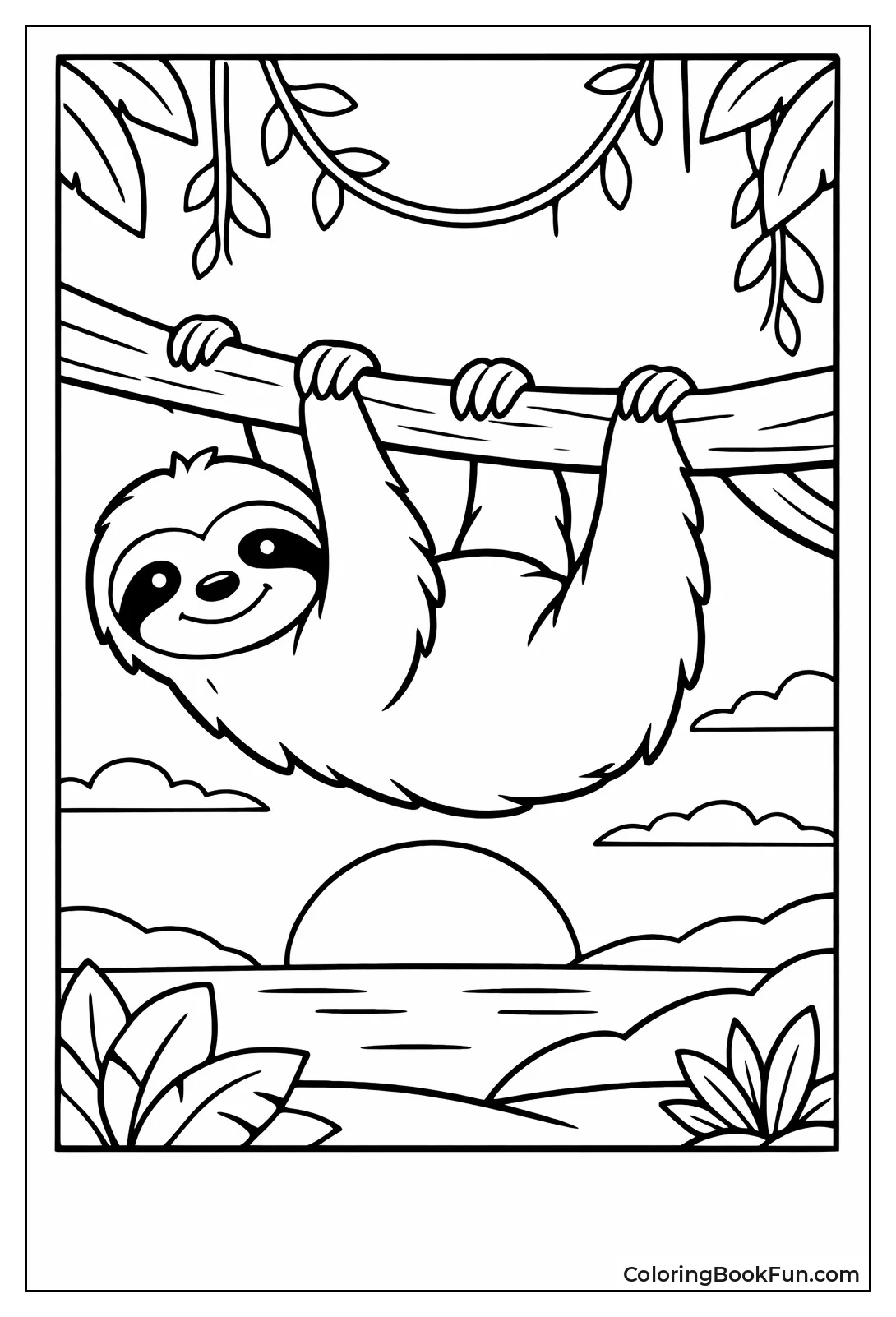 Sloth Silhouette at Sunset