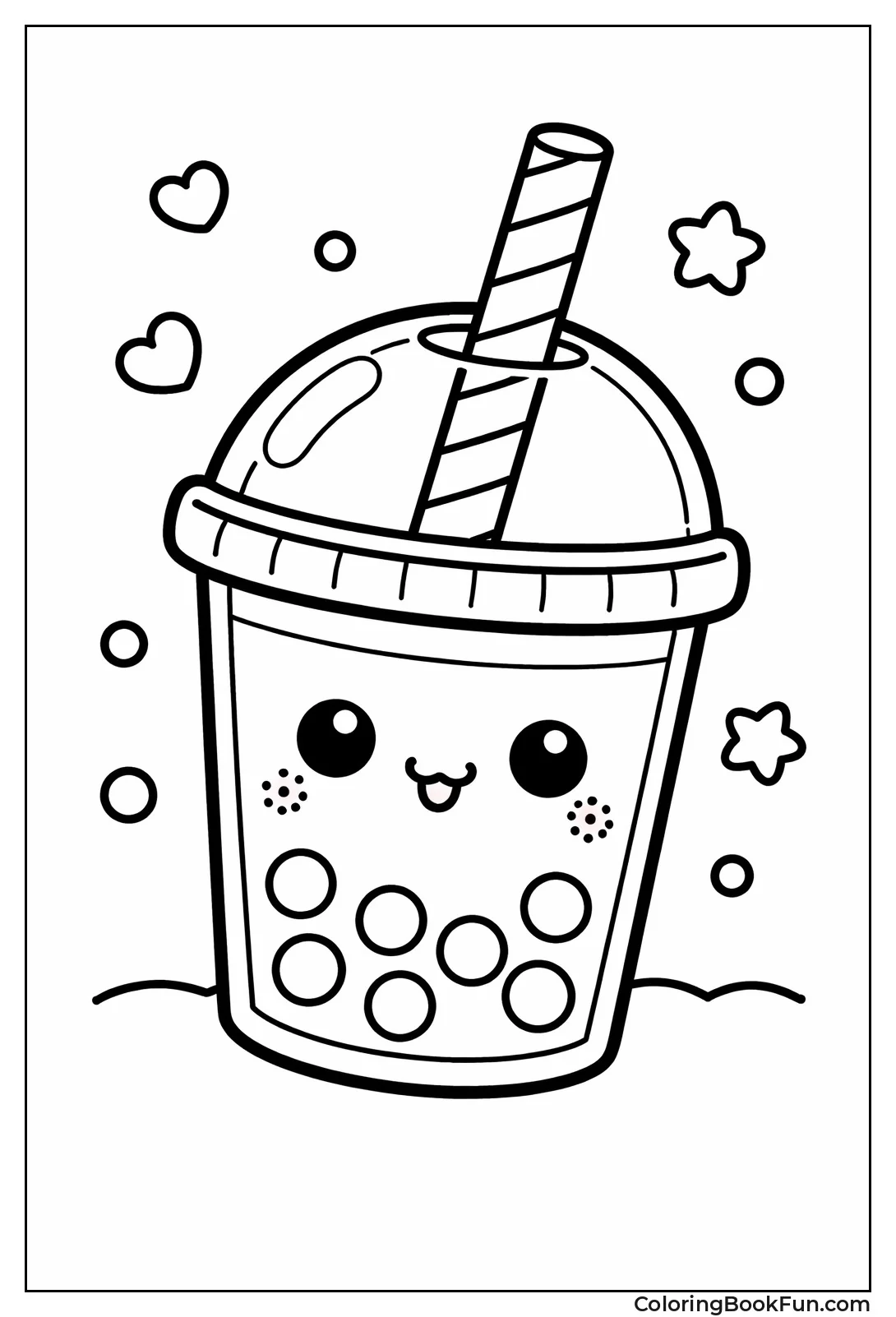 Simple Boba Cup Outline